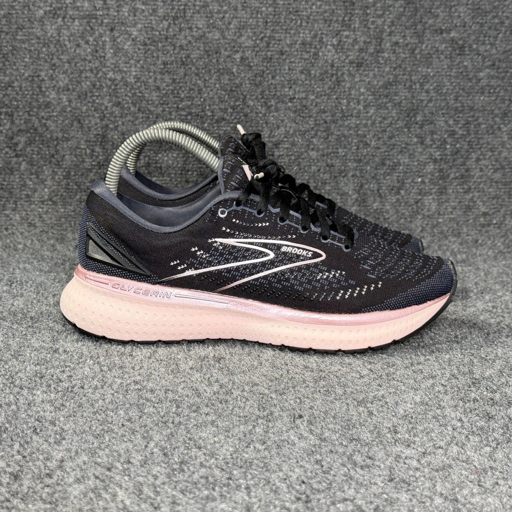 Brooks Glycerin 19 Running Shoes Women's 8 Black Ombre Metallic Athletic Sneaker